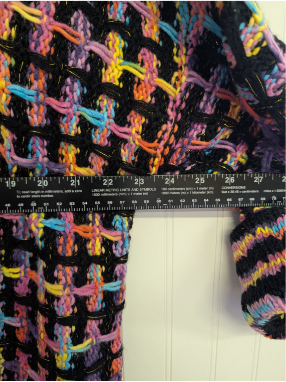 DOUBLE TAKE Boho Knit Duster Cardigan Fringe Oversized Plus 2XL Multicolor Y2K - Picture 5 of 8